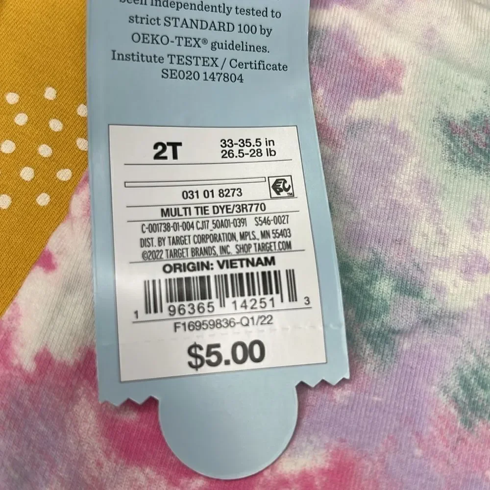 BUNDLE of 2 Cat & Jack Kids Durable Knee Printed Leggings  Size 2T